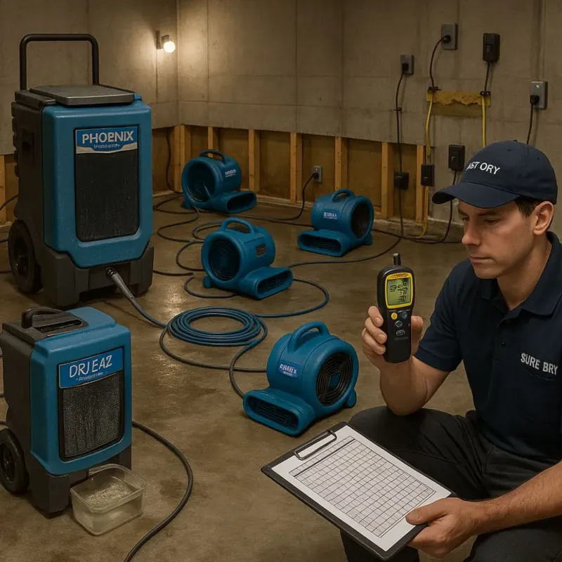 Structural Drying and Dehumidification process in Dogtown, CA